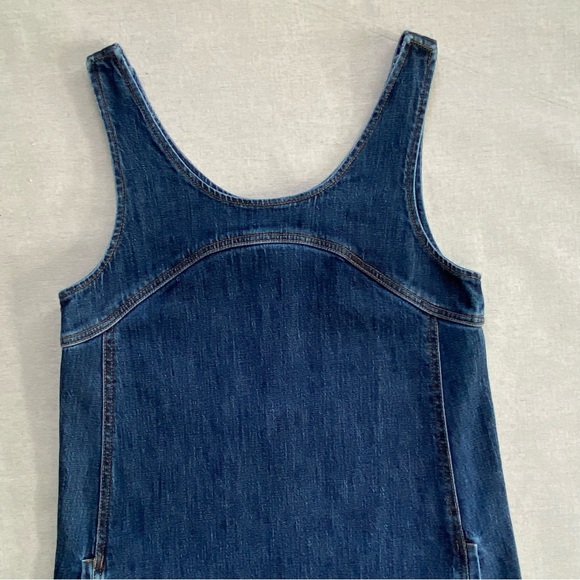 Pilcro Anthropologie Denim Dress Mini Snap Button Jumper Overall Pockets - Picture 4 of 11